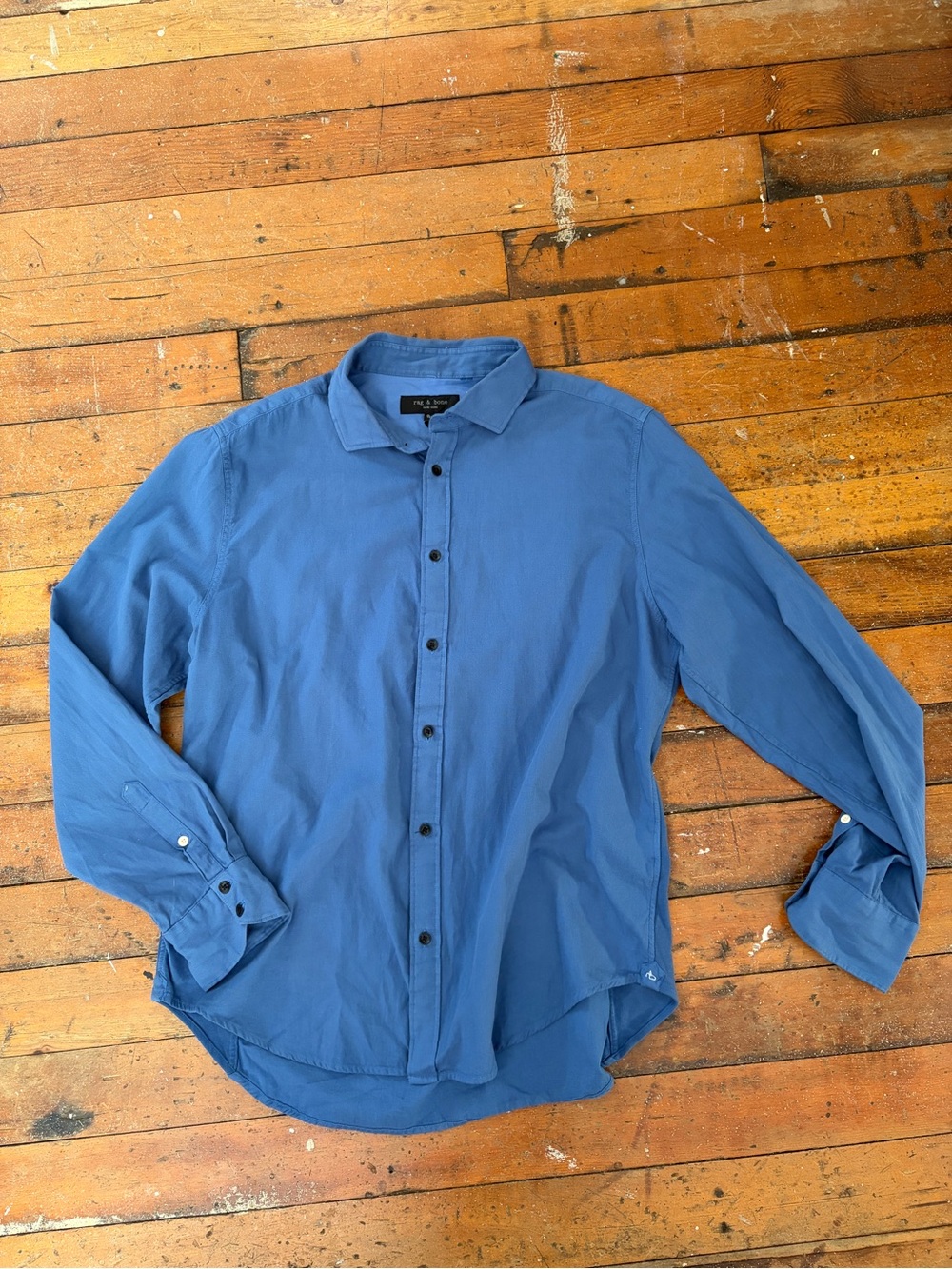 Rag & Bone Pursuit 365 Cotton long sleeve blue button up dress shirt size XL